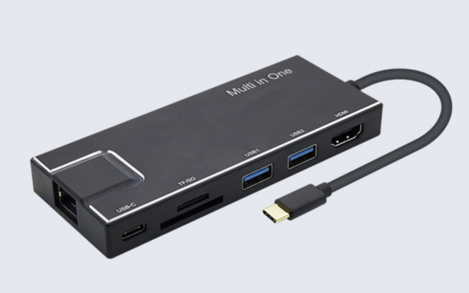 편리한사용 4K2K 2포트 C타입 7in1 멀티컨버터 / 기기 장비 어댑터 케이블, 1개