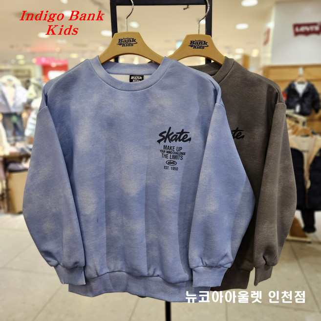 인디고뱅크키즈 [2026 봄 신상]@@봄철 신학기 강추템@@넉넉하고 여유있는 오버핏@@ 아동 주니어 공용 오버핏 타이다잉 맨투맨 IKMA26102