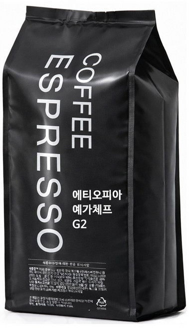 커피에스프레소 에디오피아 예가체프 G2 스폐셜티 원두커피, 1kg, 1개, 홀빈(분쇄안함)
