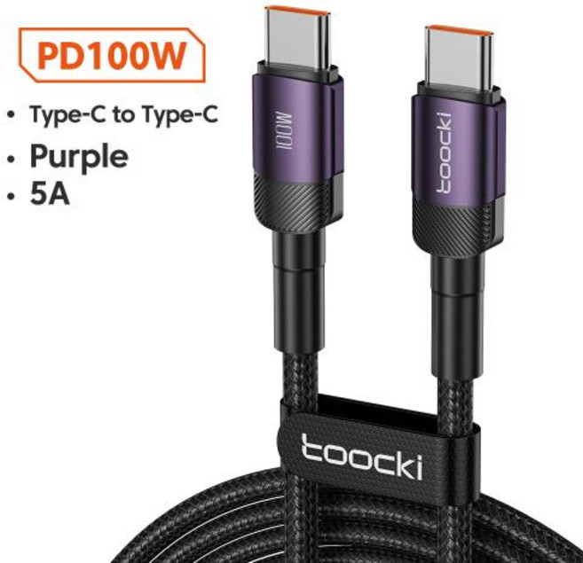 Macbook Pro 용 Usb C-Usb 유형 C 케이블 Samsung Xiaomi Mi 10 충전 케이블 12M 용 빠른 충전 Pd 100W 60W 고속 충전, 100W 1M purple, 1개