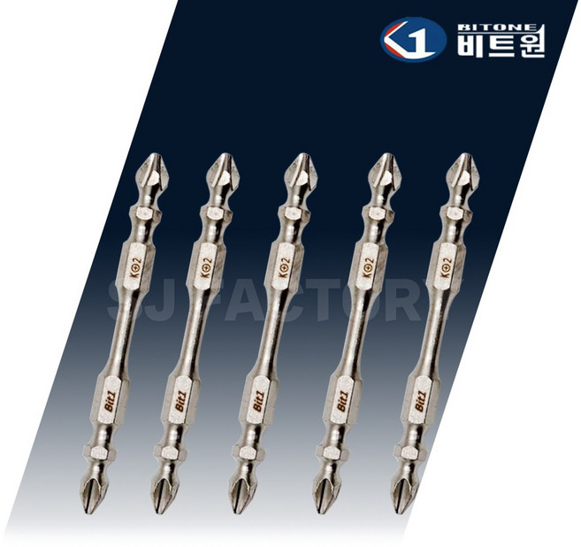 비트원 양용 십자 토션 자석 드라이버 비트 PH2 X 80mm K-POWER, 5개