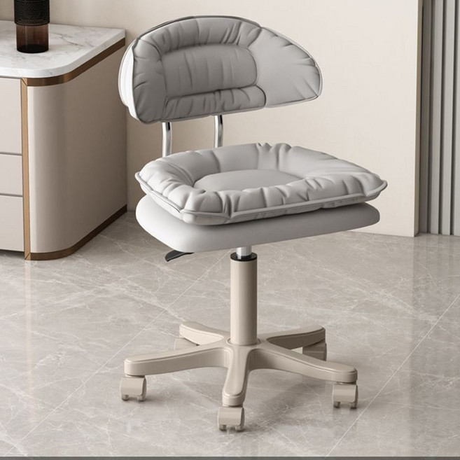 화장대의자 이동형 회전 의자 컴퓨터 책상 의자 높이조절, 1개, 라이트 그레이