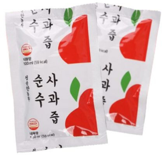 청순한농부 영주 순수 사과즙 100ml 100개