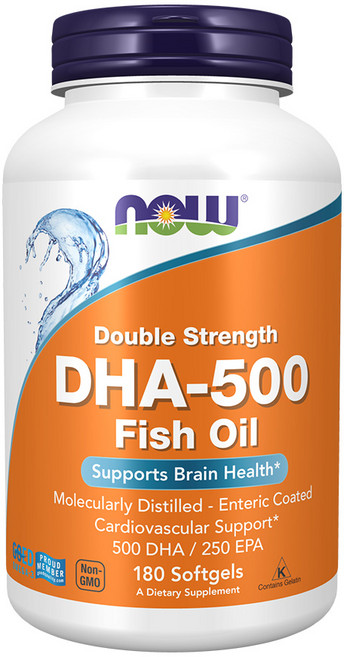 Now Foods 더블 스트랭스 오메가3 DHA 500 180 소프트젤, 1개, 180정