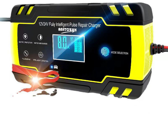 자동차배터리충전기 배터리재생기 과열방지 12V 24V, 1개, 21.5cm