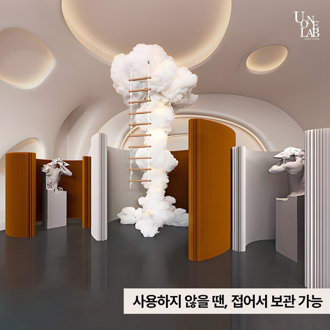 [2026 리뉴얼] 학원 인테리어 파티션 독서실 이동이편한 접이식 공간분리 가벽 맞춤제작가능, 전시장추천 / 브라운 5m x 2.0m