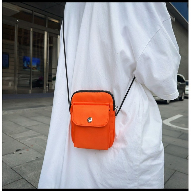 무지 나이론 여행용 남여공용 커플탬 핸드폰백 미니백 크로스백 여권가방 방수