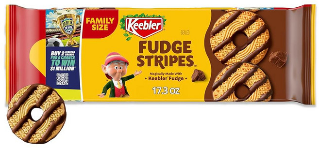 키블러 퍼지 스트라이프 쿠키 패밀리 사이즈 17 3, Fu e C late, 11 5 Ounce (Pa of 1), 492g