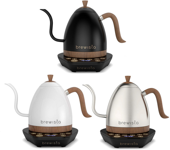 브뤼스타 전기 드립포트 핸드드립 커피 원두 포트 주전자 600ml 커피메이커, 실버그레이