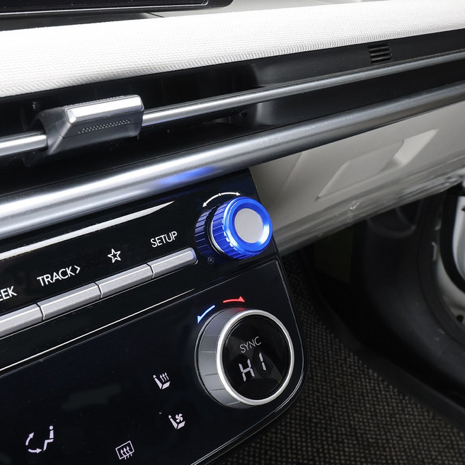 유투카 호환 투싼 NX4 페이스리프트 튜닝 볼륨 조그 다이얼 커버 실내 포인트 몰딩, [낱개] XZ-03 블루_Blue, 기타