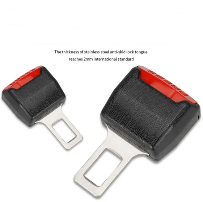 MS4U 차량 안전벨트 연장클립 2P, 1세트, 블랙