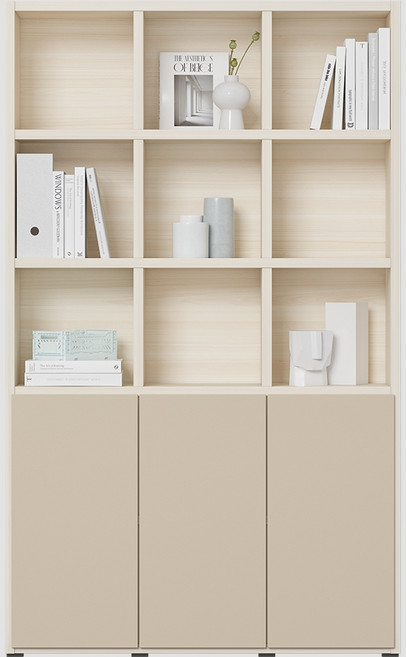 한샘 샘 책장 5단 120cm 수납형 시공 (컬러 택1), 라이트메이플_책장/코튼그레이_도어 (I)