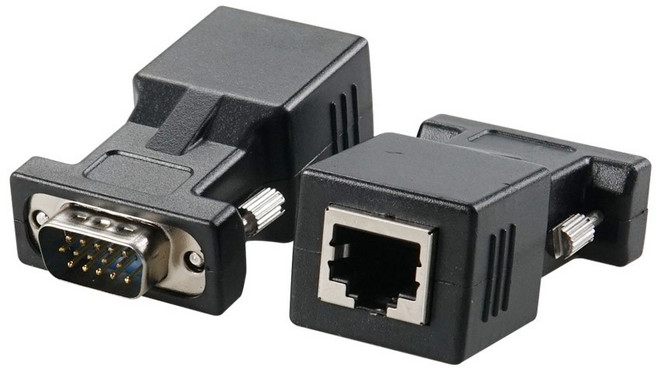 Coms VGA to RJ45 젠더 세트 영상신호 원거리 전송 TB867, 1개