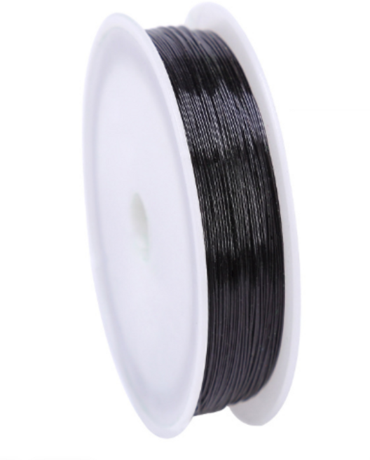부드러운 철 와이어 0.3mm x 50m, 03 블랙, 1개