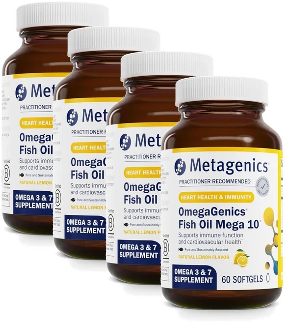 메타제닉스 오메가제닉스 피쉬오일 메가10 소프트젤 Metagenics OmegaGenics omega3, 4개, 60정 - 쿠팡