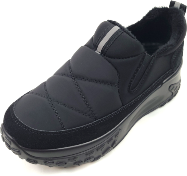 순이의신발장 방수패딩 기모 퍼 키높이 미끄럼방지 여성 겨울 슬립온 방한 털 운동화 신발