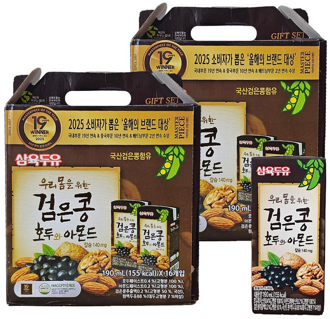 삼육 검은콩 호두&아몬드두유 190ml, 32개