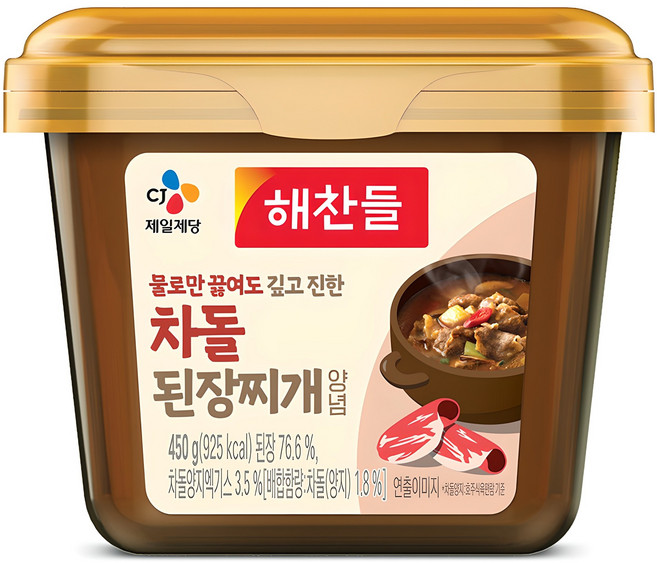 해찬들 물로만 끓여도 깊고 진한 차돌 된장찌개 양념, 450g, 1개