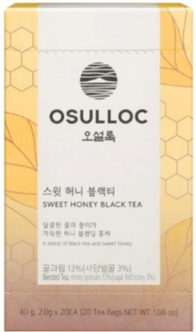 오설록 스윗 허니 블랙티 티백, 2g, 20개입, 2개