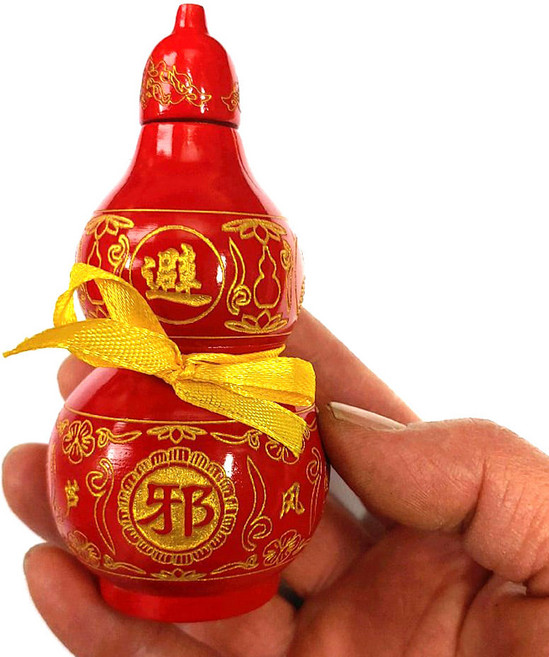 소형 붉은 도목 호리병 11cm 질병퇴치 재운발복