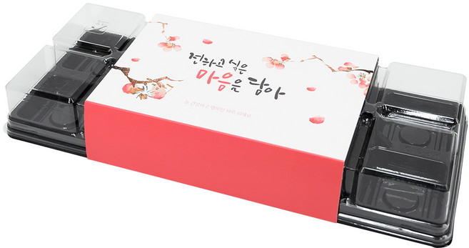 제이팩토리 곶감 양갱 만주 화과자 케이스 + 종이 슬리브 포장 세트, 20개, 화과자케이스 10구+슬리브 대