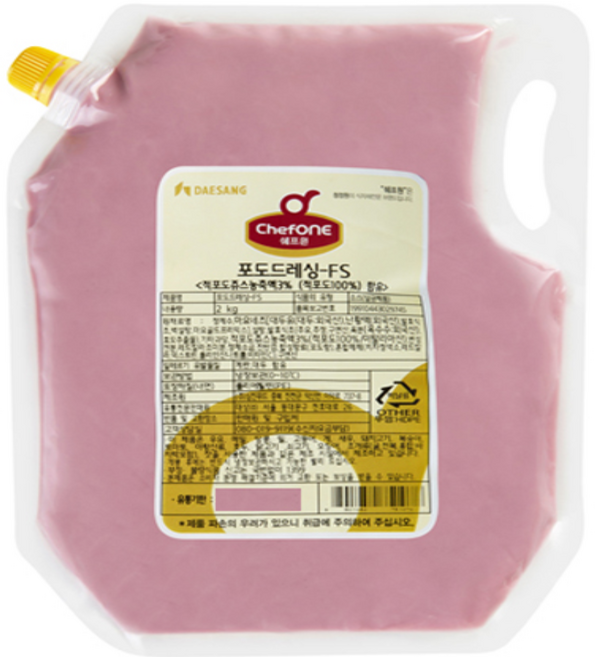 대상 쉐프원 포도드레싱-FS, 1개, 2kg