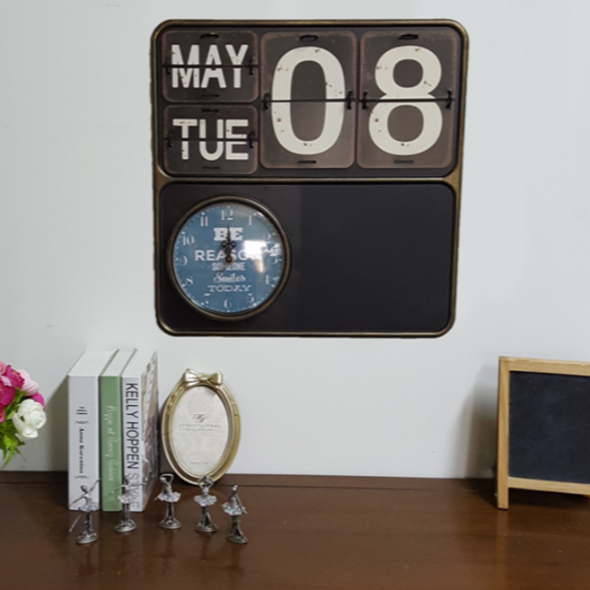 인테리어 시계 클래식 철제 거실 엔틱 벽 시계 주방 집들이선물 아날로그 유니크 장식용 플립형 레트로