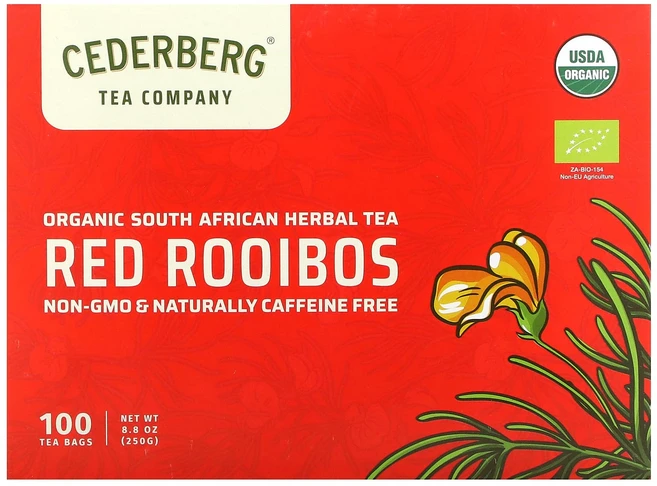 Cederberg Tea Co 유기농 남아프리카 허브차 레드 루이보스 티백 100개 250g(8.8oz), CederbergTeaCo유기농남아프리카허브차레드루이보, 1개 - 쿠팡