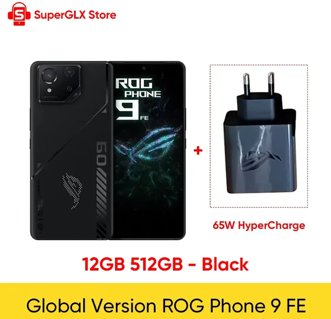2025 새로운 ASUS ROG Phone 9 FE 5G 게이밍 폰 스냅드래곤 8 Gen 3 6.78인치 185Hz E6 AMOLED 디스플레이, 01 China Mainland, 02 Official Standard, 01 12GB 512GB Black, 512GB