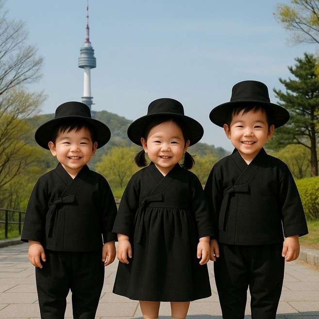미니얀 선비갓 사자보이스 접이식 갓 코스튬 할로윈