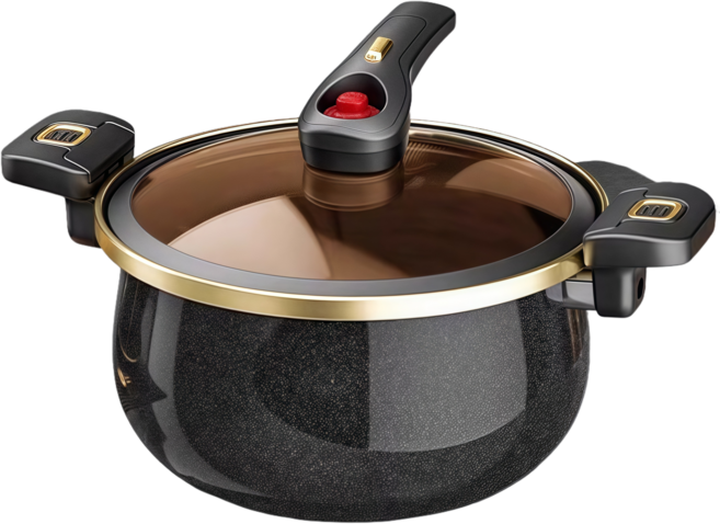 파르셀 IH 법랑 진공 저압냄비 압력솥 인덕션 진공냄비, 1개, 블랙, 7L