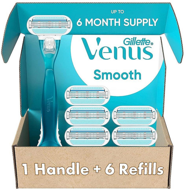 질레트 비너스 스무스 핸들 & 면도날 6입 세트, 1개