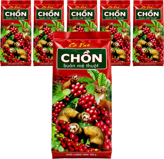 베트남 Buon Me Thuot 족제비 커피 분쇄형 500g 대용량, 6개