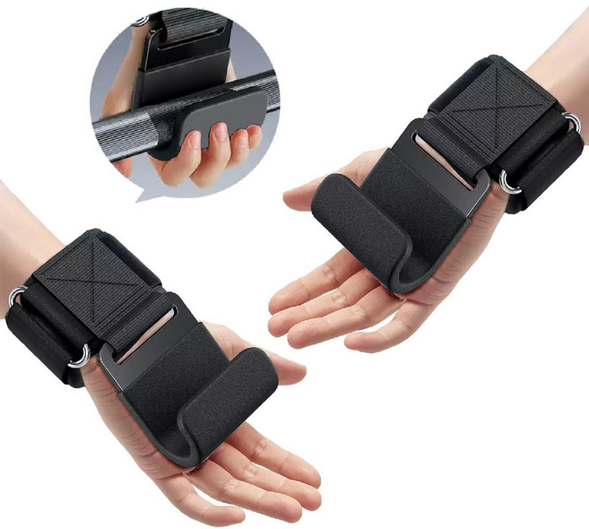 후크스트랩 턱걸이장갑 데드리프트 스트랩 2개, 2세대