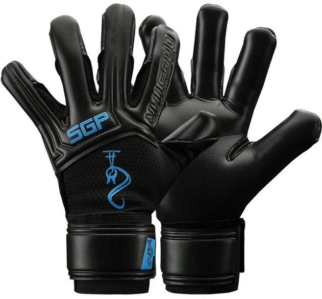 롱스타 드래곤 가드 골키퍼 장갑 라텍스 훈련 경기용 손가락 보호 축구, 1개, 1. 블랙 블루 로고 / H. 사이즈 8(재고 있음)