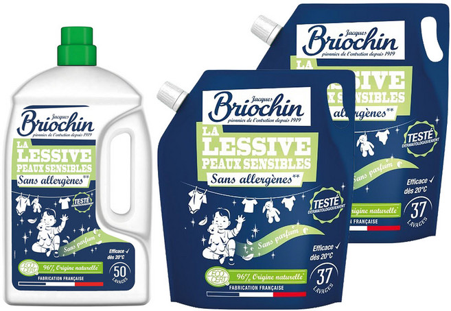 토탈하우스 브리오신 액상 세탁세제 (본품1통+리필2팩) 무향 섬유용 아기옷 세탁 액체 중성세제 4482, 1개, 2.27L