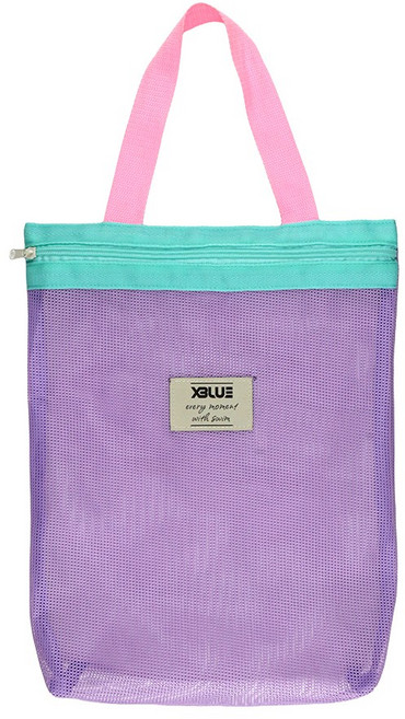 XBL-6700-퍼플민트 파스텔 오리발 망사가방, 퍼플민트