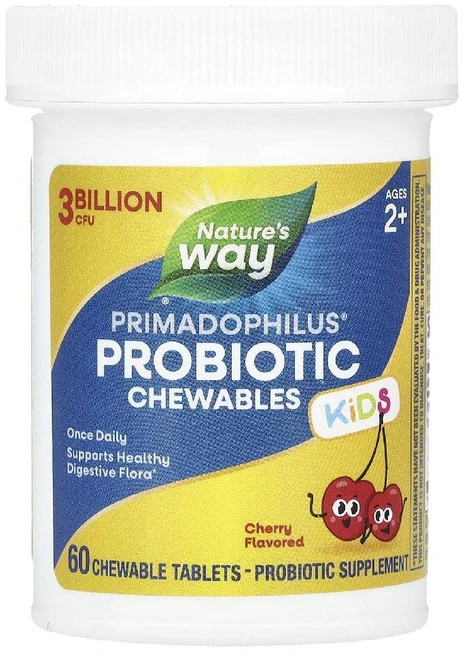 네이처스웨이 프로바이오틱 Probiotic 어린이용 츄어블 체리맛 30억CFU 60정, 1개 - 쿠팡