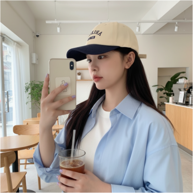 아리조나 자수 볼캡 여성 남성 공용 캡모자 데일리 야구모자 커플 베이지 블랙 캐주얼 패션모자