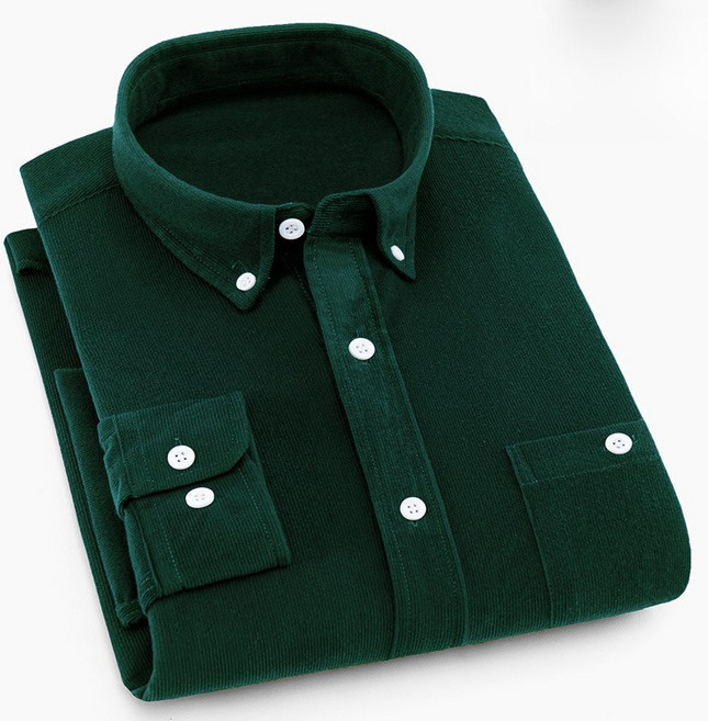 해피유통 남성 가을겨울 골덴 긴팔 셔츠 클래식 카라 버튼 디자인 XG24