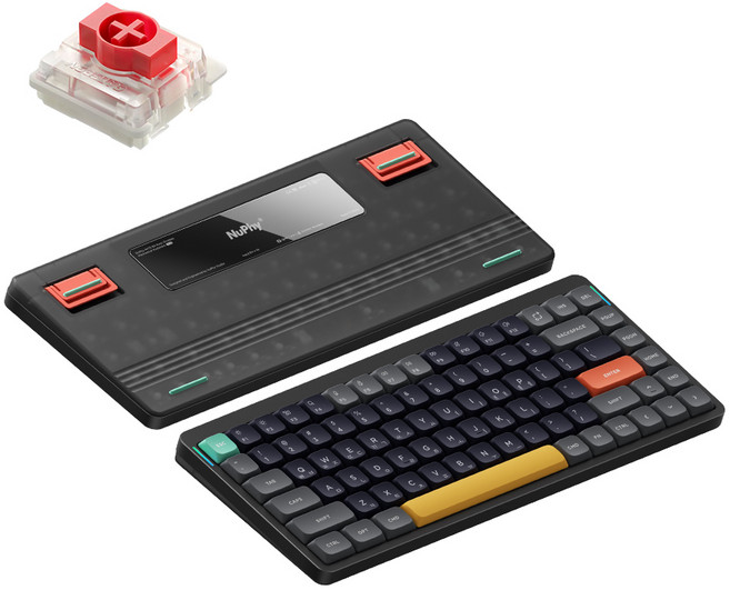 NUPHY AIR75 V2 기계식키보드 적축 블루투스 무선 유선 텐키리스 슬림형, 바솔트 블랙