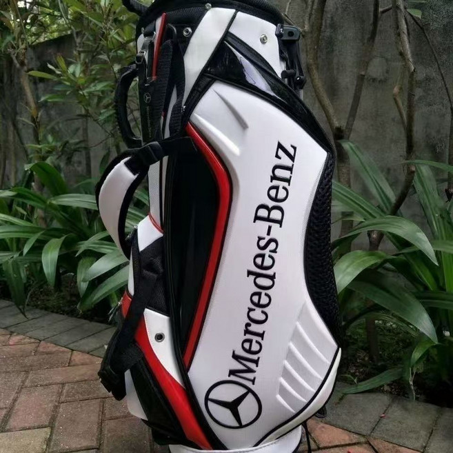 메르세데스-벤츠 골프백 양면 라미네이트 PU 소재 남녀 공용 표준 방수 골프백., 하얀색