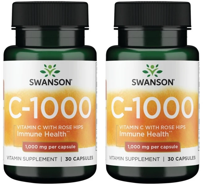 스완슨 비타민 C 로즈 힙 1000mg 캡슐, 2개, 30정 - 쿠팡