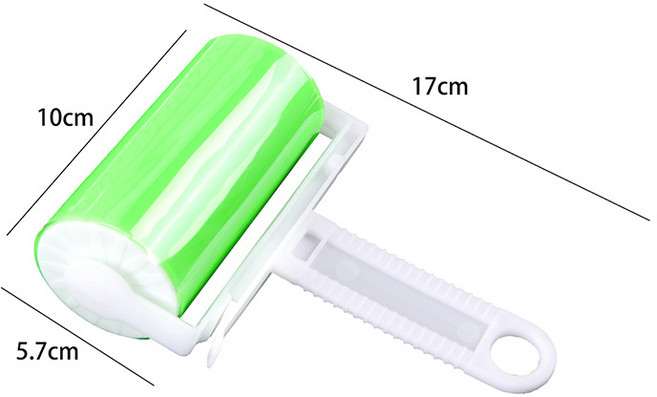 재사용 가능한 세탁 옷 털 끈끈끈이 롤러 애완 동물 제거 집 청소 소파 집진기 1 PC, 01 Green without cover