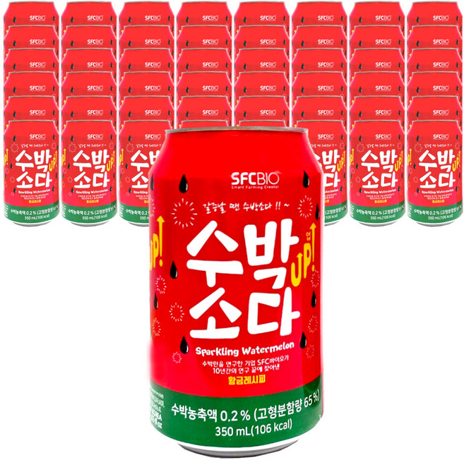 SFC바이오 수박소다 UP 탄산음료, 48개, 350ml
