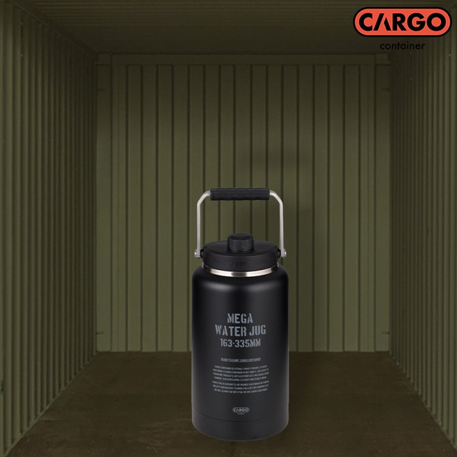 CARGO 工業風不鏽鋼3.8L水壺, 黑, 1個