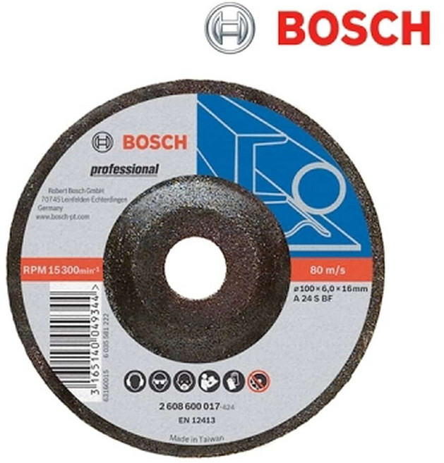 보쉬 PRO 017 연마석 금속 100 x 6 mm 2608600017, 10개
