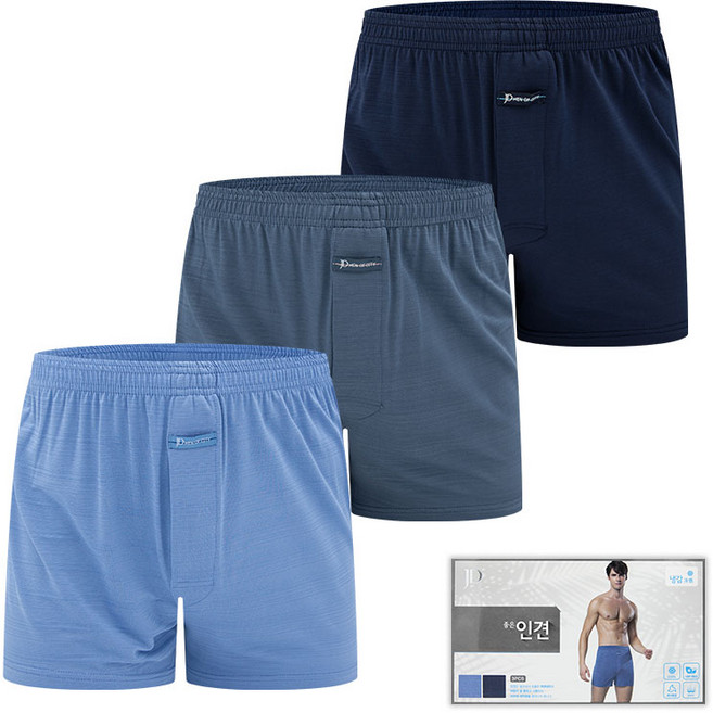 제임스딘 시원한 천연 인견 남성 트렁크 3매입