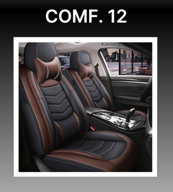차량 자동차 가죽 시트 커버 교체 카시트 보호 교체 풀커버 블랙 브라운 레드 화이트 투톤모델 ComF. 12, 1세트, ComF. 12 초코브라운(운전석조수석세트)