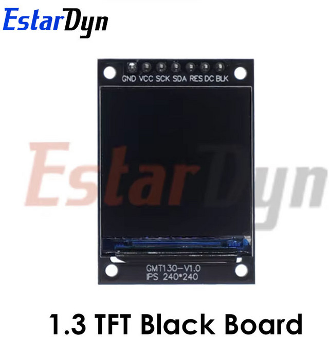 Estardyn TFT 디스플레이 풀 컬러 LCD 모듈 아두이노용 드라이브 0.96 인치 1.3 인치 1.44 인치 1.77 인치, 1.3 TFT Black Board
